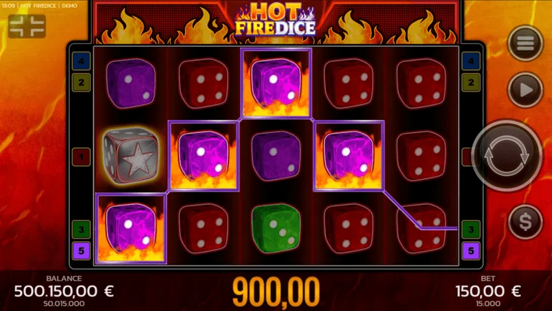 Hot Fire Dice – grundspel och expanderande Fire Blaze-symbol